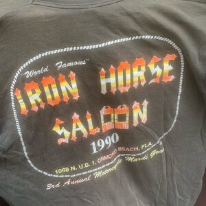 Vintage Iron Horse Saloon pocket logo tee with back graphic black XL